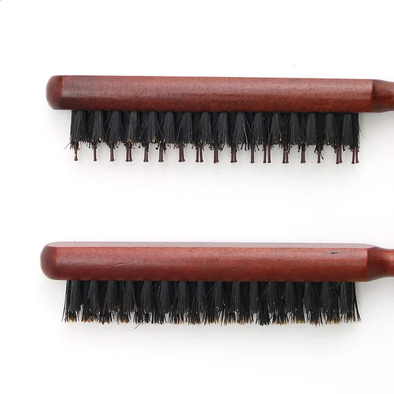 Professional Salon Teasing Back Hair Brushes Boar Bristle Wood Slim Line Comb Hairbrush Hairdressing Styling Tools DIY 240911