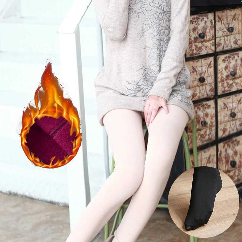 2024 Women Thermal Leggings Warm Winter Elastic Pantyhose Female Versatile Sexy High Waist Thicken Velvet Full Length Sock PantsX240914