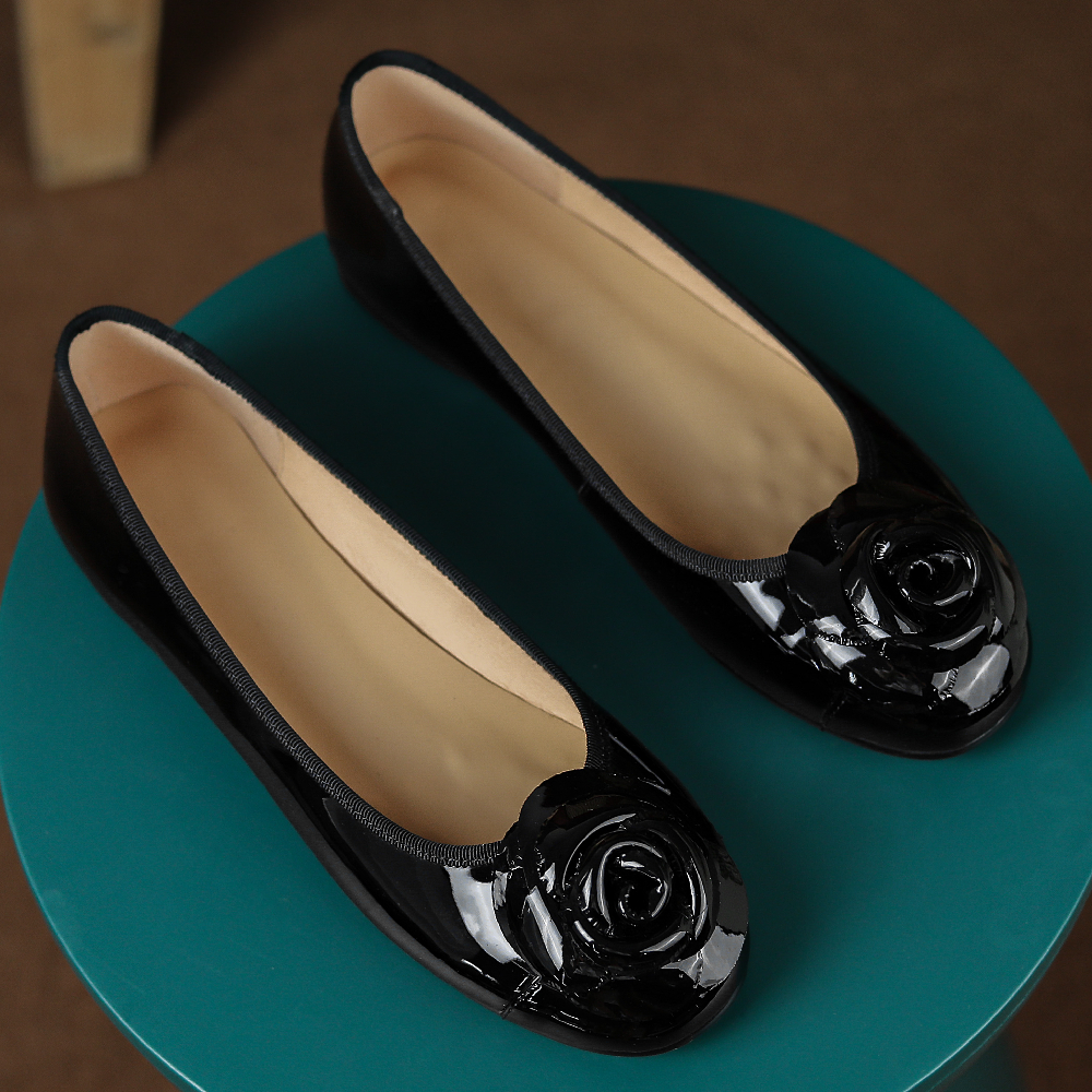 Women's Leather Mix Color Round-Toe hot Slip-On Ballerinas - Soft and Comfy Casual Flats