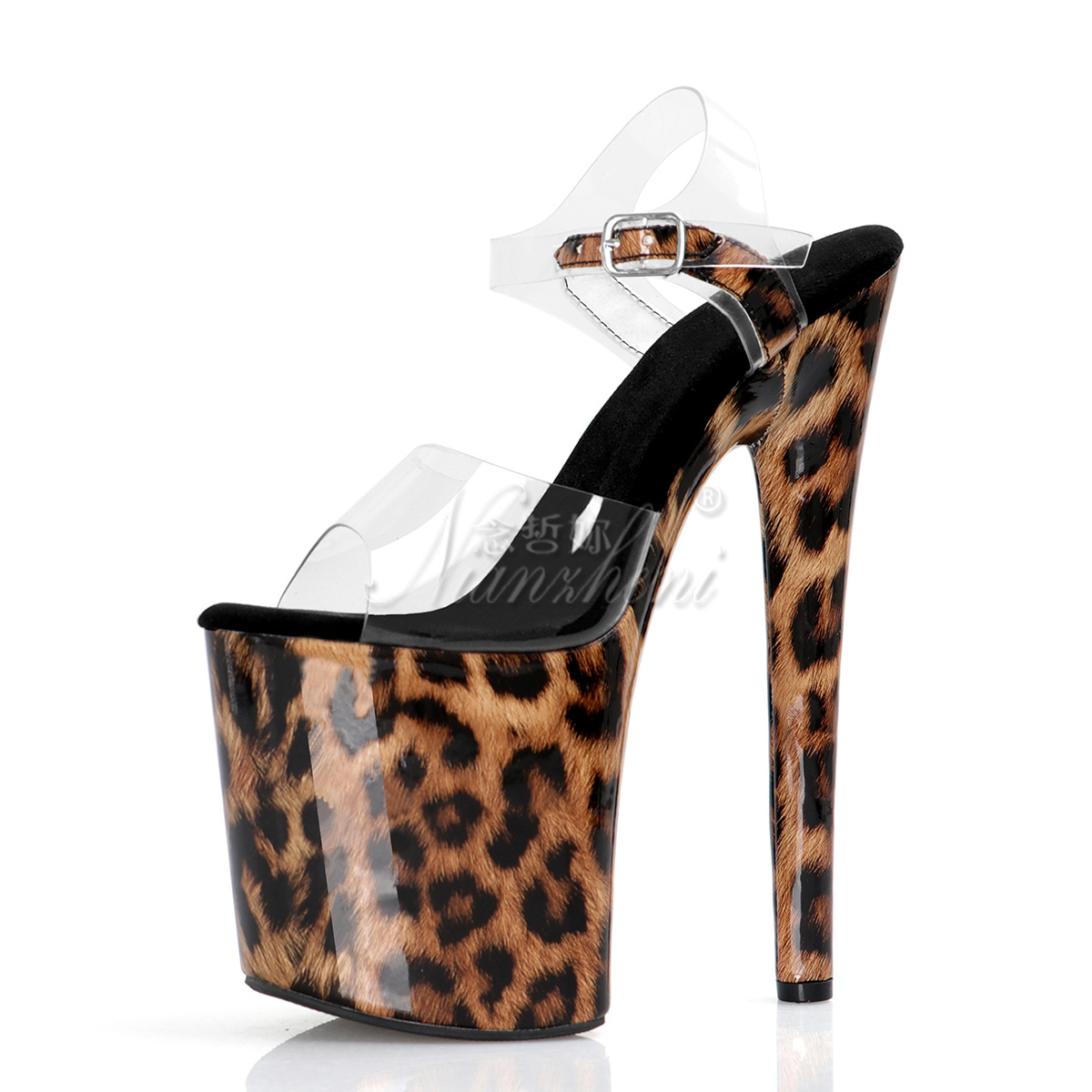 Exotic 20cm Thin Heels Strip Pole Dance 8Inch Peep Toe Pole Dance Platform sandals leopard heel Sexy Fetish Women's Retro Models