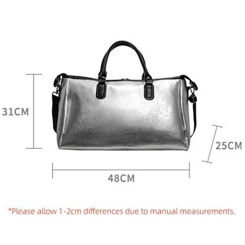 Women Travel Handbag Waterproof Pu Luggage Shoulder Bag Large Capacity Gym Fitness Sports Duffel Weekend Training Yoga Pack 240914