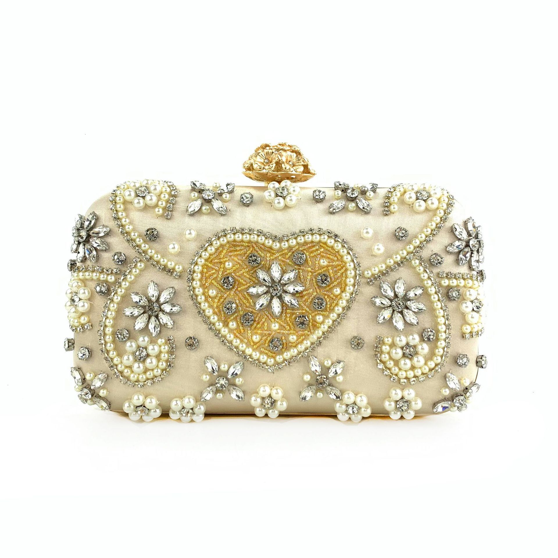 Chaozhou Hengmei Handheld Banquet Handmade Bead Embroidery with Diamonds Fashionable Shoulder Crafted Women's Bag