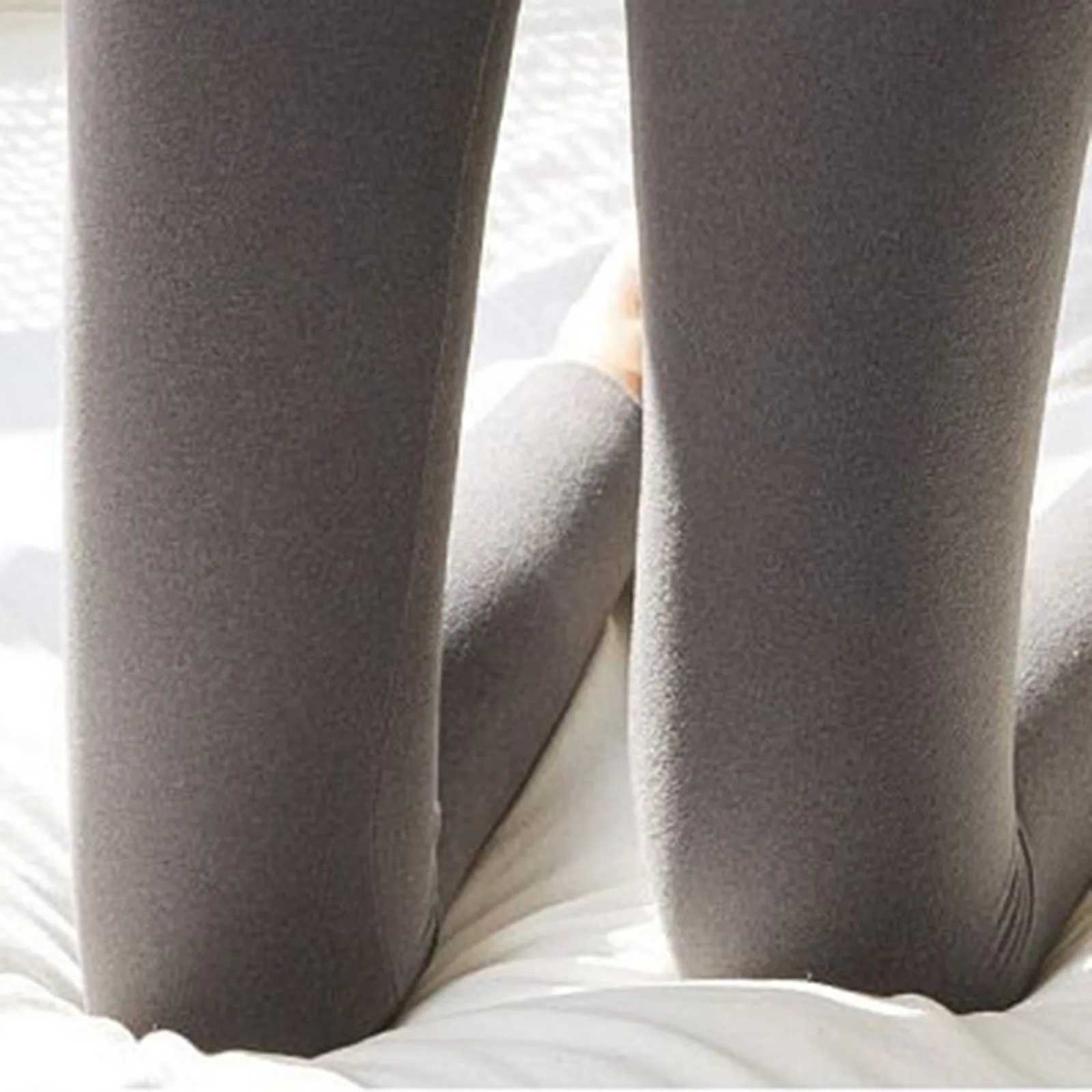 Winter Warm Leggings Solid Color Velvet Leggings For Women High Waist Stretchy Fleece Lined Thermal PantsX240914