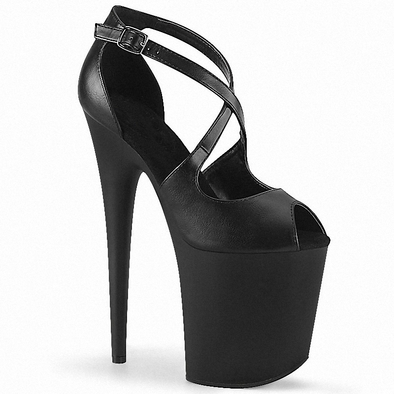 Queen Peep Toe Sexy Fetish Shoes high heels 20cm stilettos 8 Inch Exotic Strip Pole Dance Shoes Catwalk Women's Gothic Big Size
