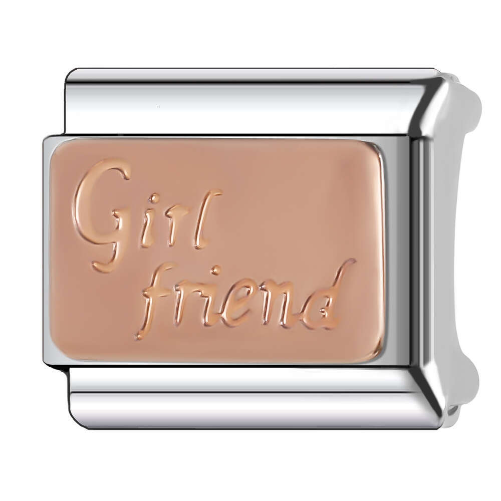 New Women's Gift sweet best friend Bead Italian Charms Links Bangle Beads Fit 9mm Stainless Steel Bracelet Making DIY For Women Fashion Jewelry