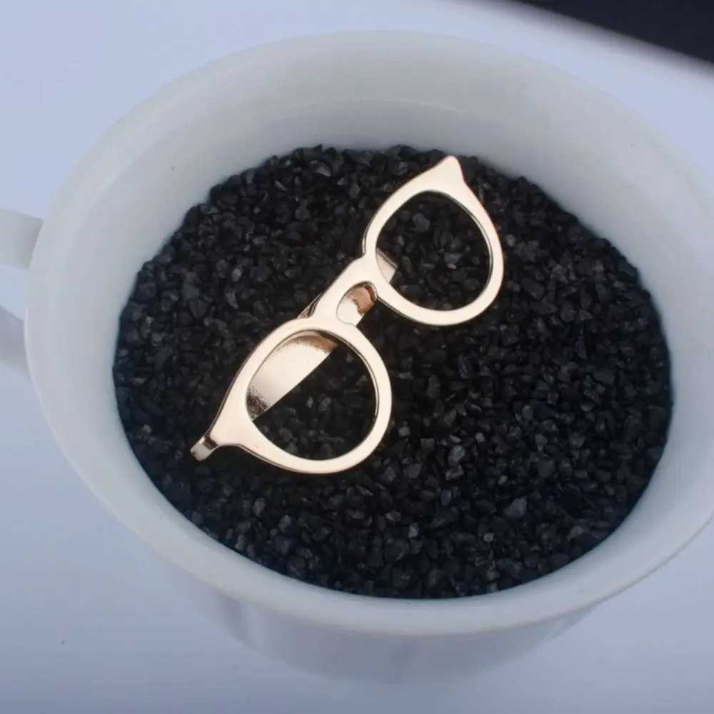 Fashion Jewelry Tie Pin Wedding Gift Glasses Shape Clasp Clip Metal Tie Clips Men Necktie Buckle Necktie Bar ClaspX240914
