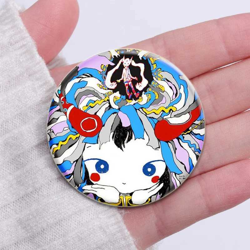 58/44/32MM Kikuo Anime Character Button Pin Handmade Brooch for Clothes Cartoon Badge Backpack Decoration Jewelry AccessoriesX240914