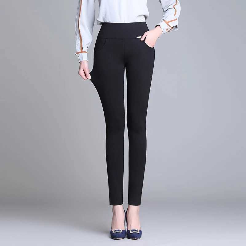 Winter Thick Leggings Women Velvet Warm Stretch Pencil Pants High Waist Skinny Black Solid Fitness Trousers Y2K Clothes P9176X240914