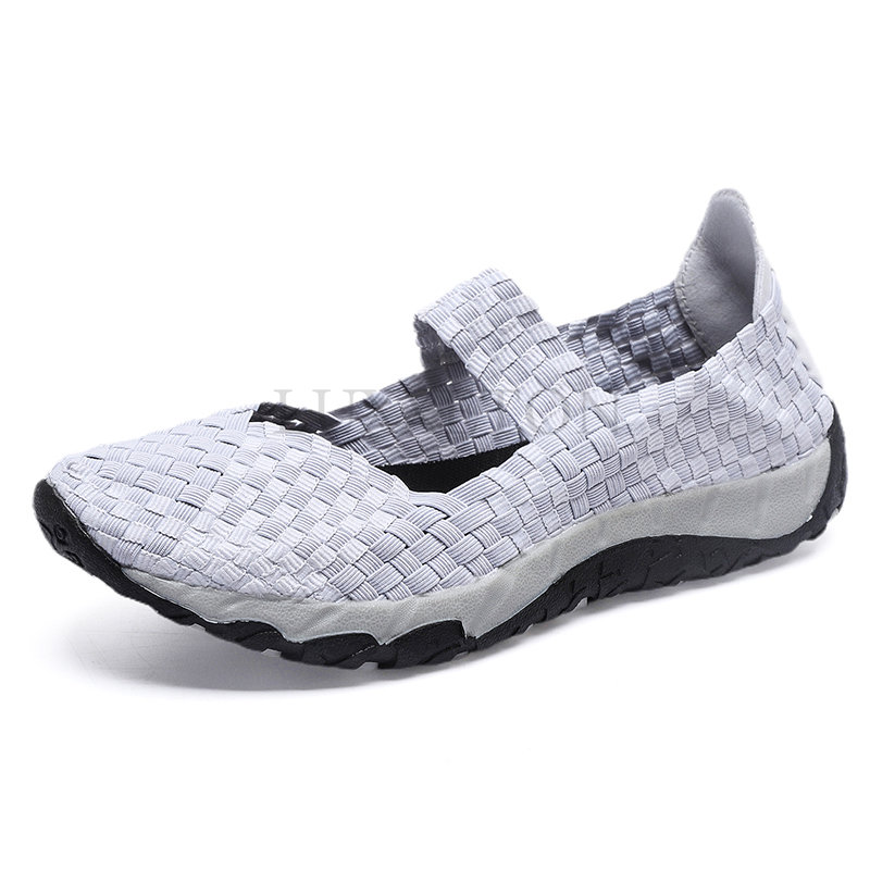 Casual Shoes Woman Sneakers Summer Flat Shoes Breathable Mesh Women Vulcanize Shoes Soft Bottom Women woven Shoes