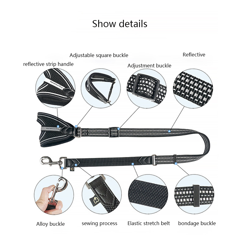 Reflective Retractable Dog Leash, Nylon Adjustable Sleeve Grip Pet Leash, Pet Accessories for Small and Medium Dogs & Large Dogs