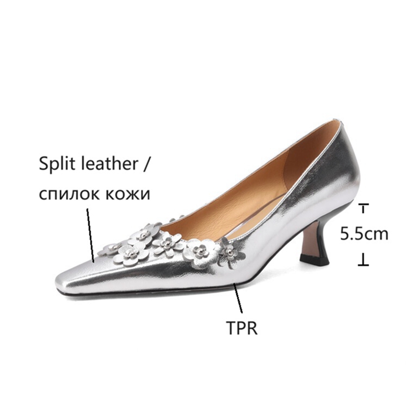 2025 new Spring/Summer NEW Pumps Pointed Toe Thin Heel Split Leather for Women Elegant wer High Heels Handmade Shoes ddff s