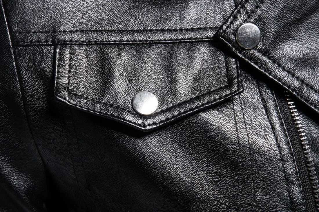 2023 Autumn New Large Mens Polo Collar Mens Motorcycle Leather Coat PU Fashion Leather Jacket CoatX240913