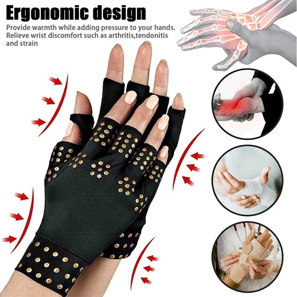 Wrist Support 1Pair Magnetic Anti Arthritis Health Compression Therapy Gloves Rheumatoid Hand Pain Relief Hand Wrist Brace Corrector z240913