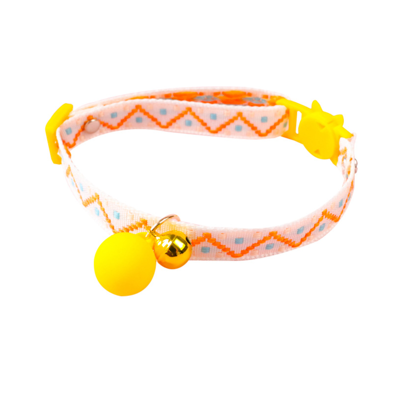 Cat Collar Adjustable Puppy Collar with Colorful Balls & Bells Cartoon Sound To Prevent Lost Cat Collar Necklace Pet Accessories