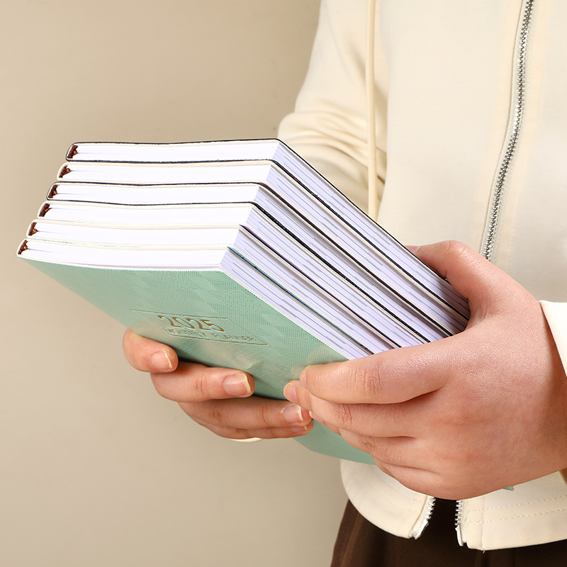 2025 a5 laser English calendar book colorful star color plan book thin leather weekly calendar notebook
