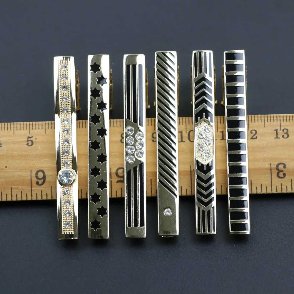 Fashion Clasp Wedding Gift Style Tie Clamp Pin Necktie Simple Clip Golden Jewel Men Metal Tie Clips No.1-18X240914