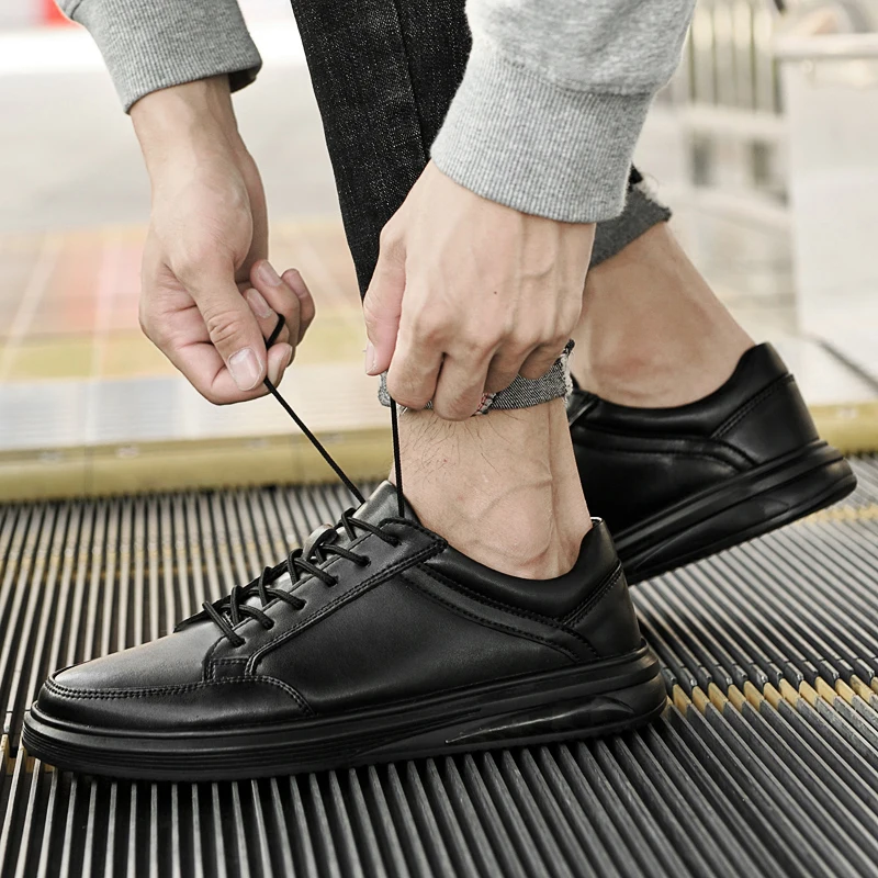2024 New Luxury Casual Shoes Outdoor Men Outdoor Antiskid Sneakers Tenis Masculino Skateboard Shoes Brand Genuine Leather Flats