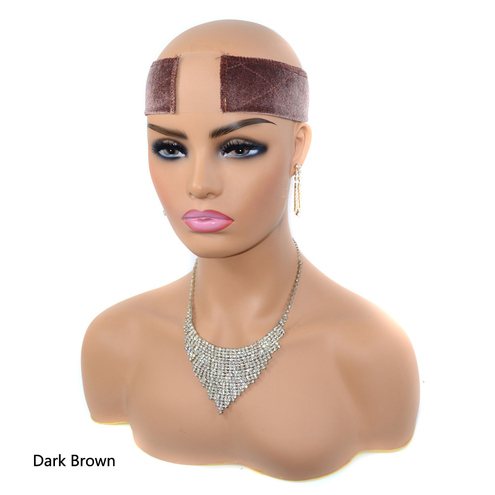 Hair Accessories & Tools Headband With Lace No Lace Black Color Dark Black Velet Lace Wig Grip 6 pieces/lot