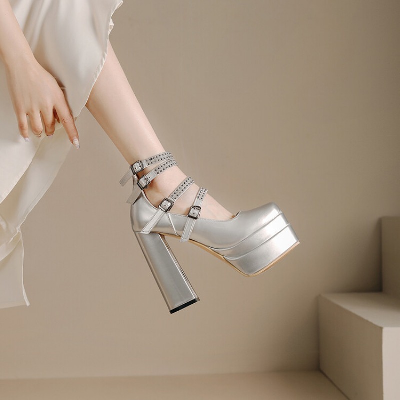 2025 new Belt New Buckle Siery 14cm High Heel Sandals Summer Dress Party Commuter Casual Single Wedding Bridal Women Shoes 33-43 856c