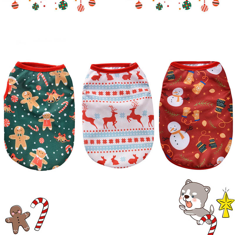 Christmas Dog Clothes Pet Clothing For Small Medium Dogs New Year Puppy Vest Shirt Christmas Chihuahua Poodle Clothes
