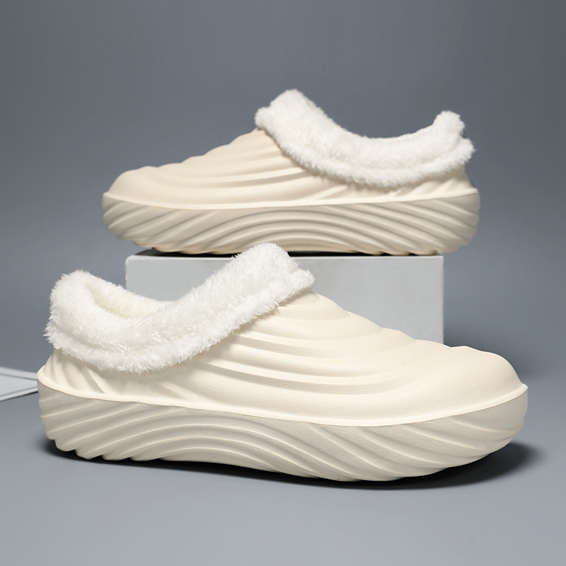 Winter Men Women Warm Slippers Cotton Slippers Outdoor Indoor Comfortable Non-Slip Casual Shoes Men's Bedroom Plush Slippers