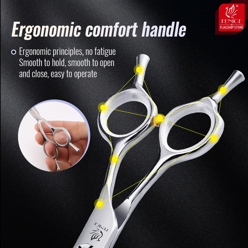 Fenice Dog Scissors Professional 6.75/7.5 Inch Curved Blade Dog Grooming Scissors Pet Trimming Shears makas tijeras