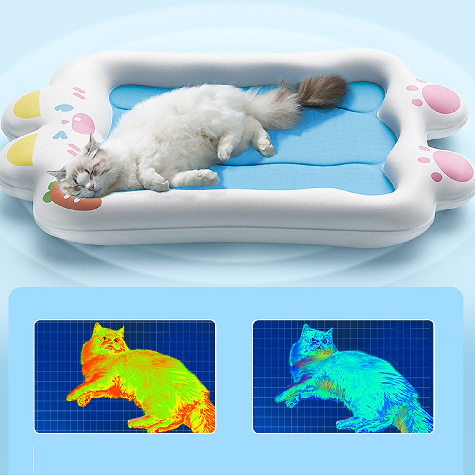 Soft Summer Ice Pet Pad Cushion Cooling Dog Bed Waterproof Scratching Biting Resistant Detachable Washable For Cat