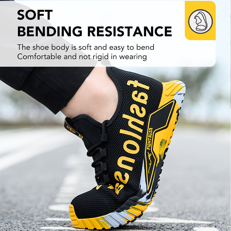 Safety Breathable For Sneakers Lightweight Anti-Smash Protective Work Men Women Steel Toe Shoes Footwear 220f