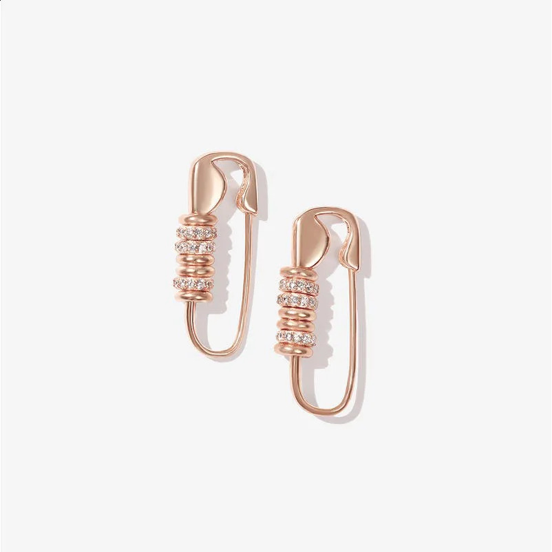 VG 6YM Fashion Unique Punk Personality Safety Pin Stud Earrings for Women Gold Filled Charm Paper Clip Puncture Ear Jewelry 240906
