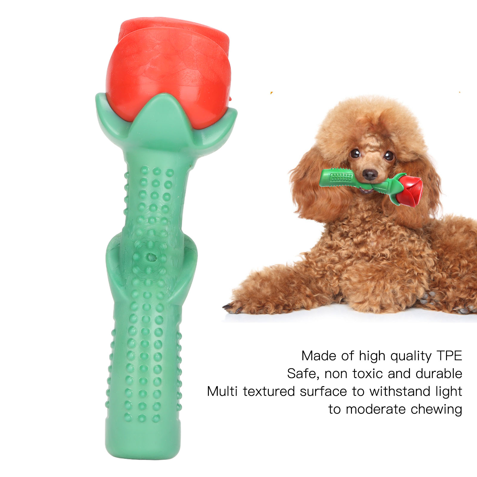 Dog Chew Toys Teeth Grinding Bite Resistance Rose Flower Interactive Dog Toys For Medium Dogs
