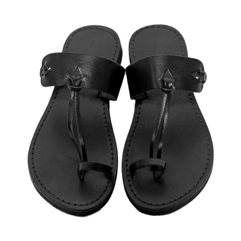 PU Leather Men Flip Flops 2024 Summer Flat Shoes Outside Beach Sandals Cool Female Soft Sole Slides Casual Couple Shoes Clip Toe - view 4