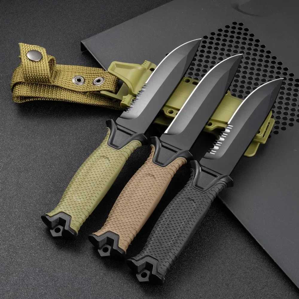 Tactical knife New Stainless Steel Tactical Knife Wilderness Survival Knife Portable Self-Defense Straight Knife Set M240914
