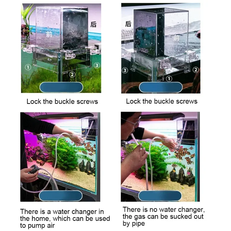 Aquariums Fish Elevator-Negative Pressure Suspended Fish Tank Transparent Ecological Landscaping Large Aquariums Decoration