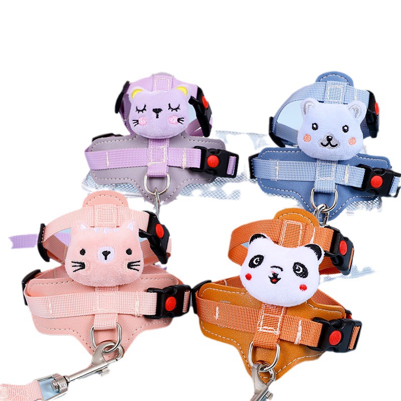 Dog Harness and Leashes Set Adjustable Cat Harness Leash Vest Small Dog Teddy Bichon Pomeranian Walking Leash Pet Accessories