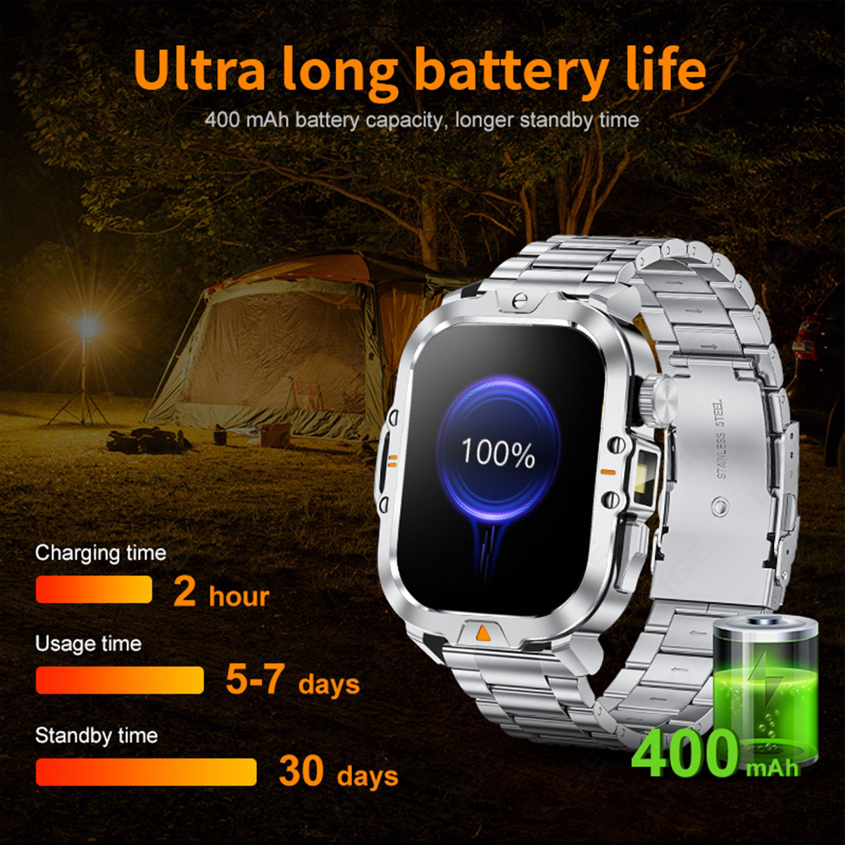 LIGE Smart Watch Square with Handheld Light Meter Step Sports Watch Multi functional Alarm Clock Bluetooth Call Remote Control Camera Watch