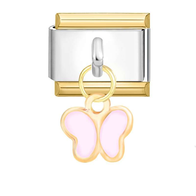 New Women's Gift Marry Me love heart Butterfly Pendant Italian Charms Links Bangle Beads Fit 9mm Stainless Steel Bracelet Making DIY For Women Fa