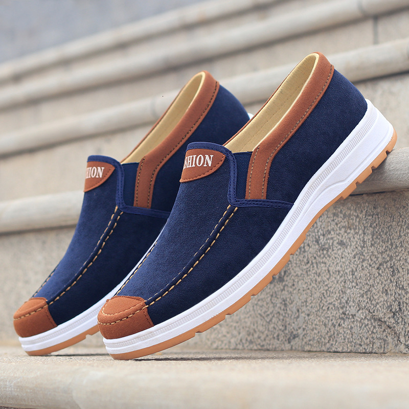 New canvas board lightweight breathable bun head men's casual fashion shoes