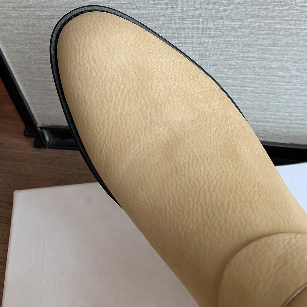 genuine Women's leather metal buckle slip-on flats autumn mid-calf casual female punk half boots high quality shoes woman 8aa4