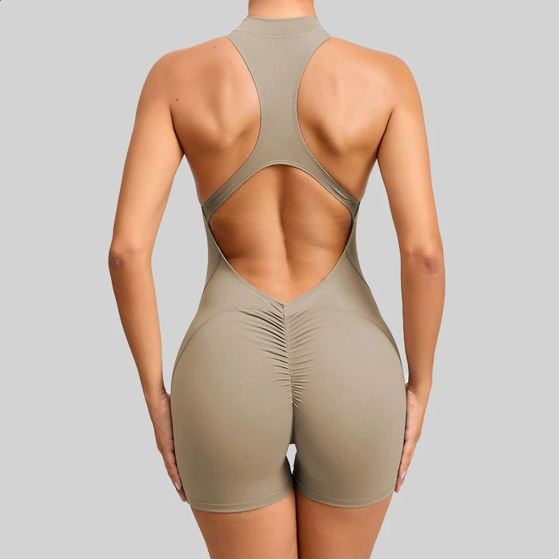 Short Sports Jumpsuit Sleeveless Gym Set Women Yoga Clothes Rompers Workout One-piece Suit Female Outdoor Recreation Bodysuits 240914