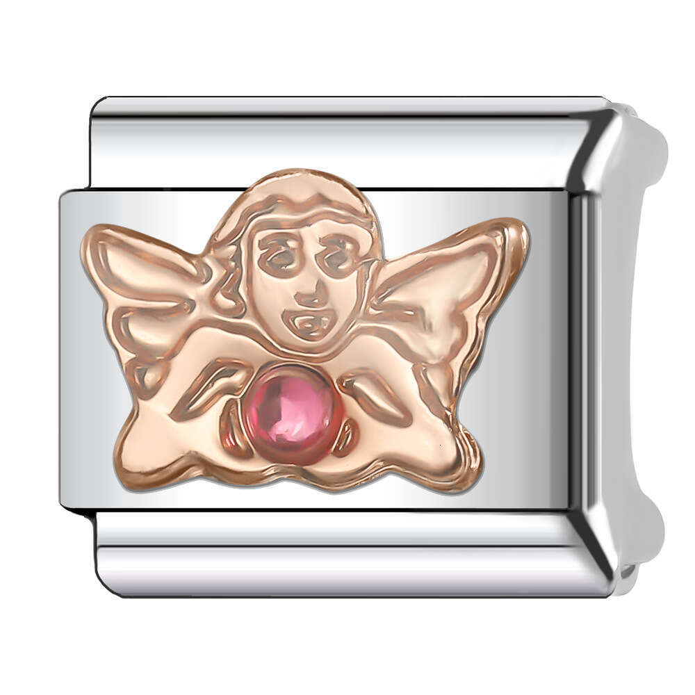 New Women's Gift rose gold month birthday Bead Italian Charms Links Bangle Beads Fit 9mm Stainless Steel Bracelet Making DIY For Women Fashion Je