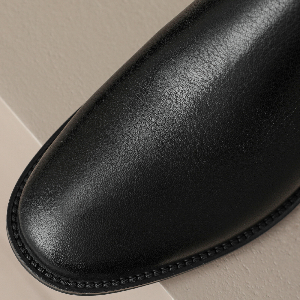 genuine Women's leather elastic slip-onn flats autumn boots rounnd toe casual female high quality short booties ebe8