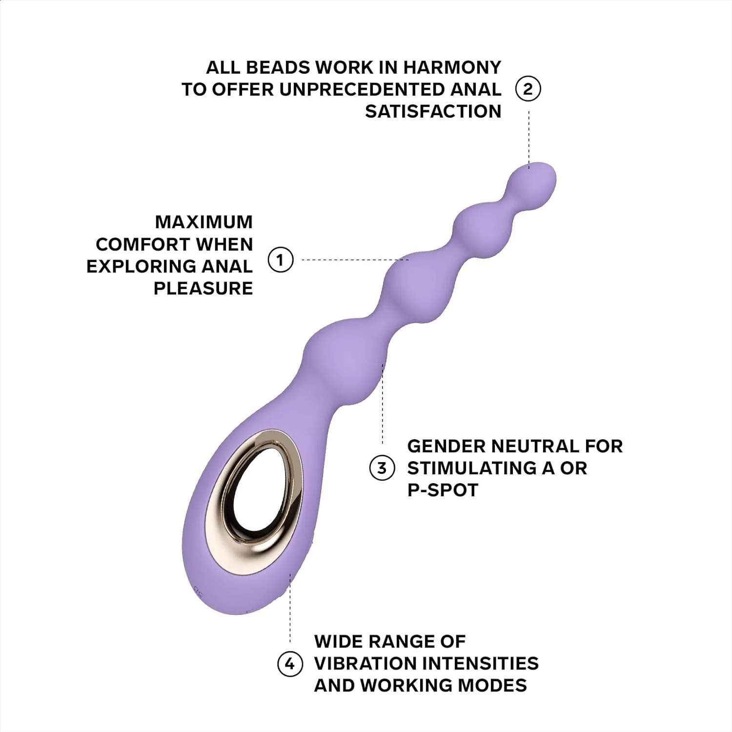 Soraya Beads Vibrating Anal Massager with BowMotion Technology and 8 Patterns Adult Toys 240711