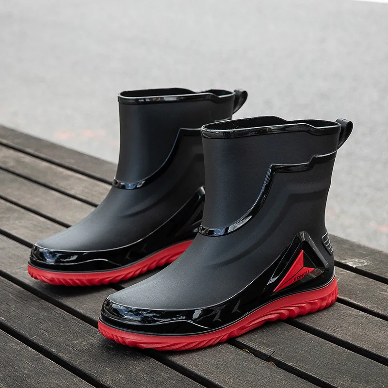 waterproonti-slip Men's outdoor fishing new rain boots men's rubber shoes with veet to keep warm in winter 95b1 wter
