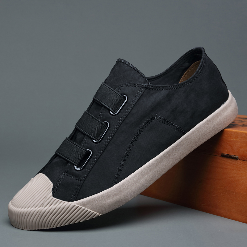 Fashion Men Canvas Shoes Low Top Slip On Male Casual Shoes Round Toe Spring and Autumn Rubber Flat Shoes 20009
