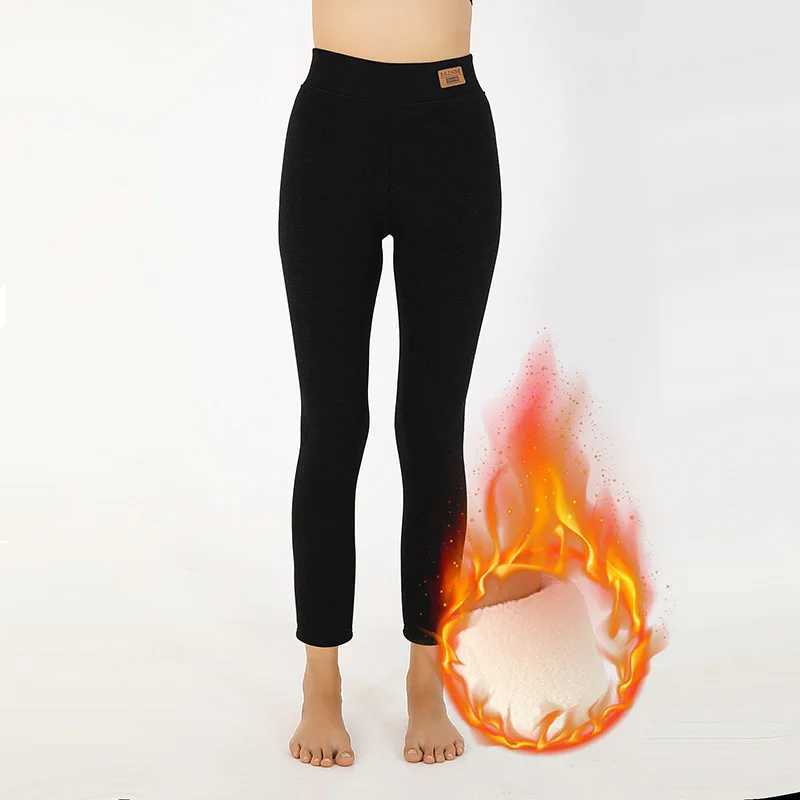 Kave Rib Knitted Fleece Warm Pants Women Leggings Winter Lamb Cashmere Warm Pants Female Legging Slim Tights Velvet Pencil PantsX240914