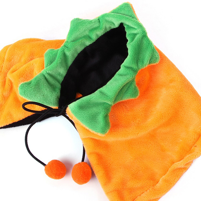 Halloween Cat Pumpkin Cloak Adjustable Double-Sided Pet Cape Costume Clothes for Small Cats Dogs Pet Cosplay