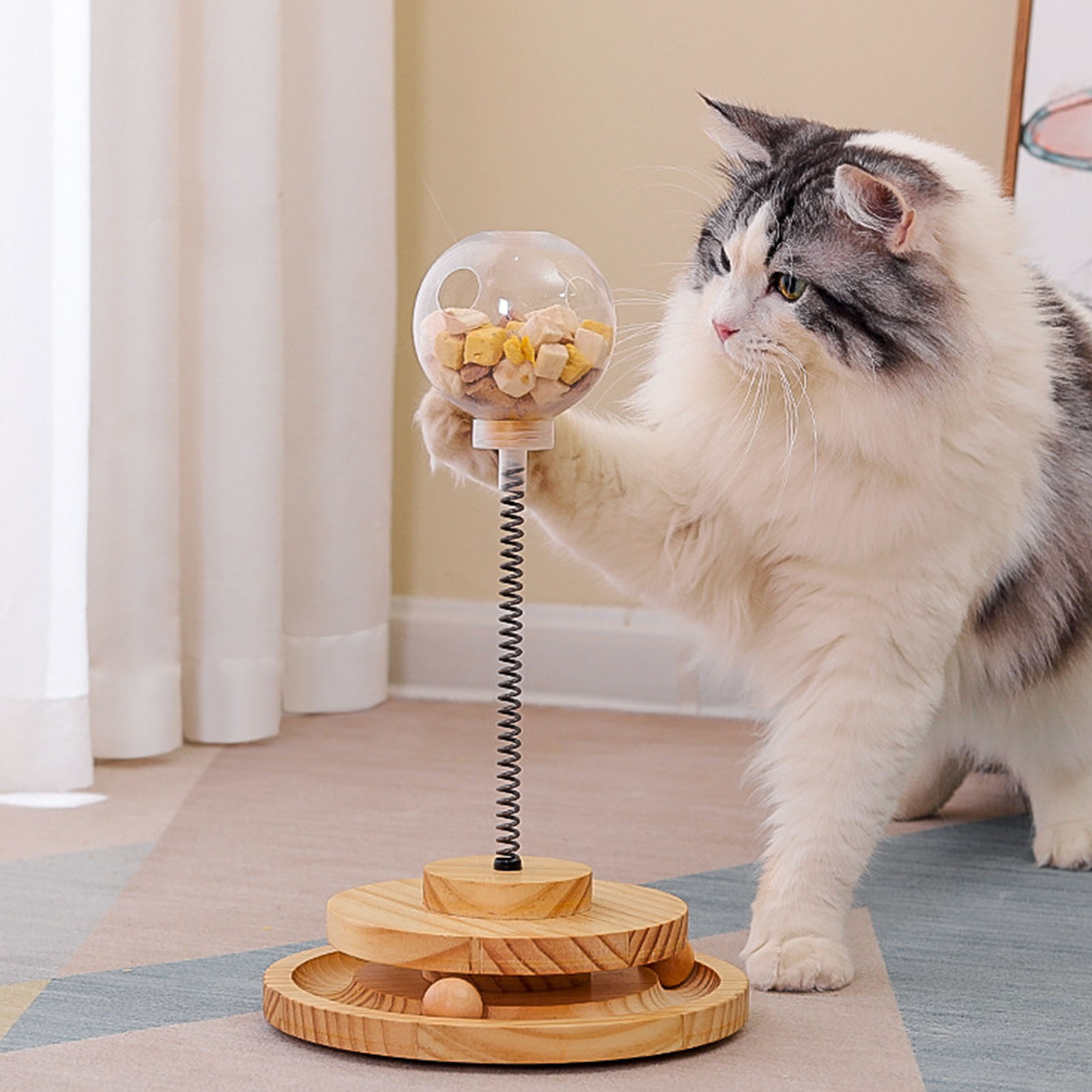 Pet Toy Treat Dispenser Tumbler Interactive Cat Food Toys Leakage Food Ball Pet Feeder For Kitten Pet Supplies