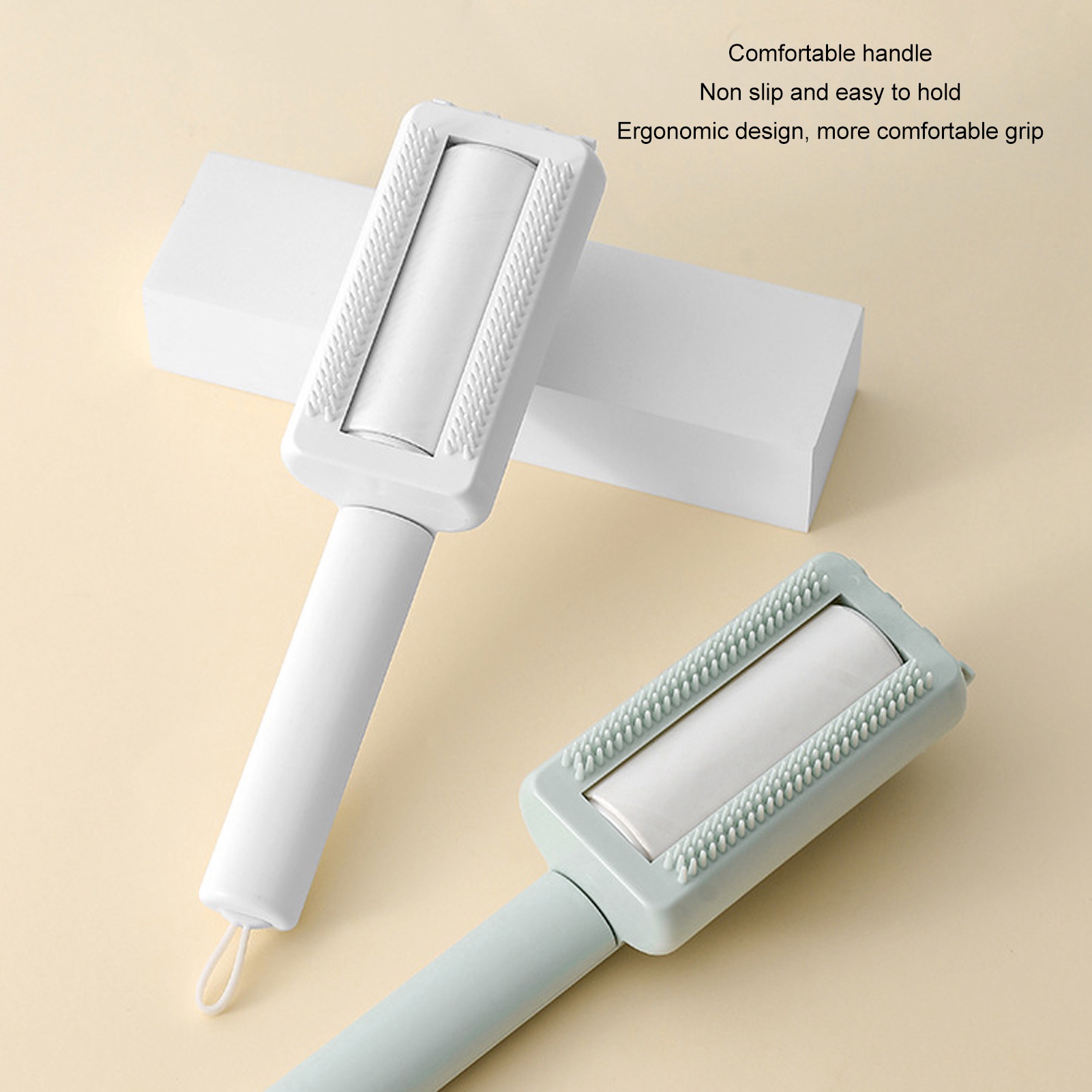 Pet Hair Remover Roller for Shedding and Grooming, Sticky Brush, Multipurpose Efficient, 3 Rows Teeth, Light Blue