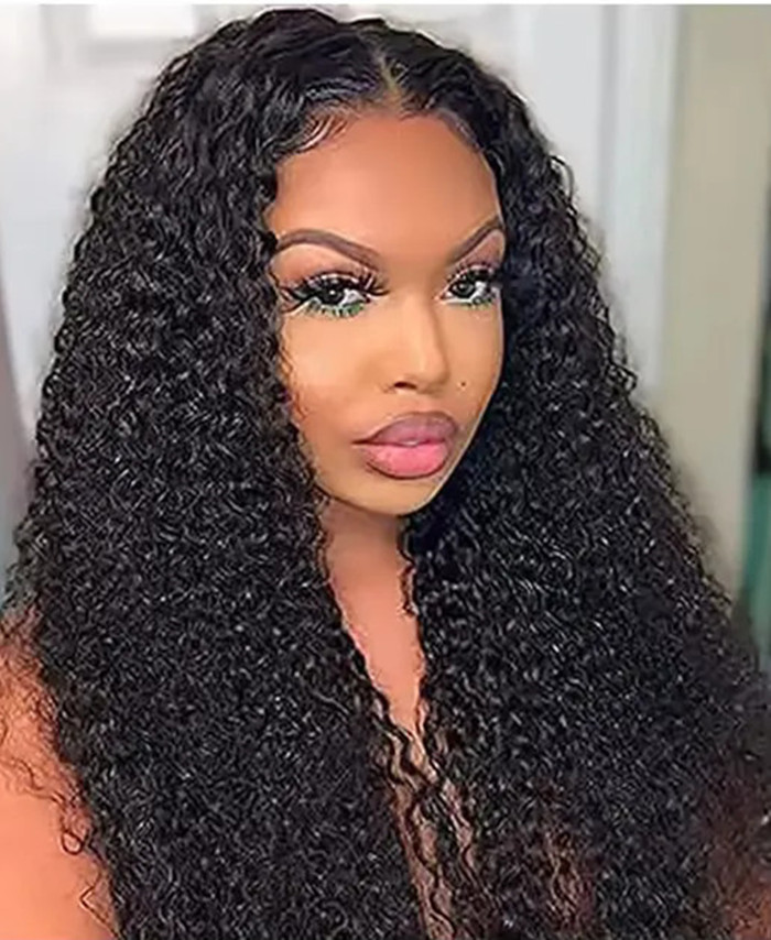 15A Full Lace Wigs Human Hair Wigs HD Transparent Handmade Invisible Lace front Pre Plucked 180% Density Brazilian Kinky Curly Wigs