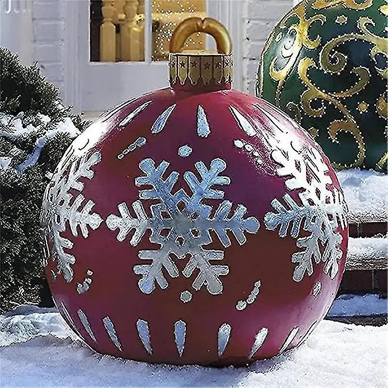 Outdoor Christmas Inflatable Decorations Ball 1pc PVC Giant PVC Christmas Inflatable Ball Garden Lawn Holiday Christmas Decor 240830